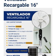 Ventilador recargable 16" marca nextek garantía y propiedad - Img 55254174