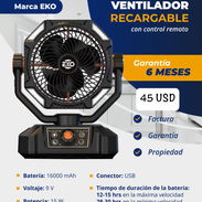 💨 VENTILADOR RECARGABLE 🔴 EKO 🆗 16 000 mAh 💲 45 USD - Img 53492497