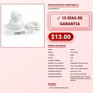 Ducha eléctrica AQUA-Q 4600W de modelo Q7-15-ST02A Ducha eléctrica AQUA-Q 4600W 3 niveles de temperatura VPT-0021 - Img 57968072