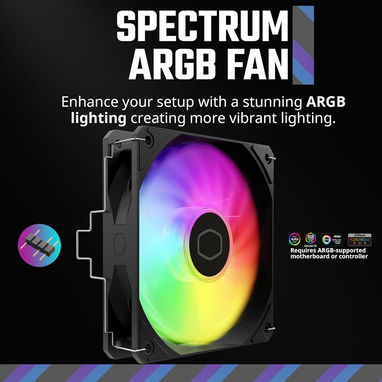 ❄️ Cooler Master Hyper 212 Spectrum V3 | Cooler CPU ARGB Con 4 Heat Pipes Y Soporte Intel/AMD 🔧 Envío* + Garantía** - Img 96717922