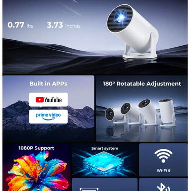 Proyector portátil ClokoWe HY300 PRO+ con WiFi, Bluetooth - 2/3