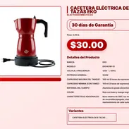 CAFETERA ELÉCTRICA DE 6 TAZAS EKO . - Img 57556045