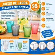 JUEGO DE JARRA PLÁSTICA CON 4 VASOS - Img 57534081