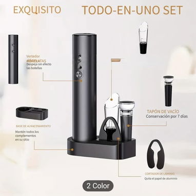 ABRIDOR DE BOTELLAS DE VINO ELECTRICO | KIT ABRIDOR DE BOTELLAS DE VINO| REGALO IDEAL PARA AMANTES DEL VINO - 3/4
