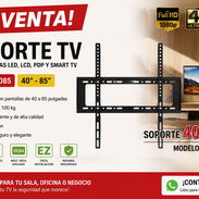 Soporte para TV de pared De 40 a 85 pulgadas 📏 Alta resistencia y calidad original Incluye kit completo de instalaci - Img 55831524