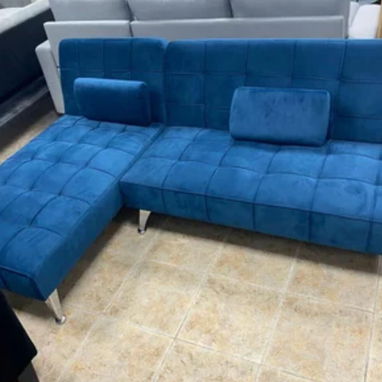 Sofá cama azul en L - 2/3