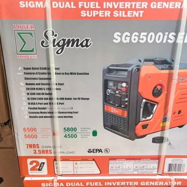 Planta eléctrica Sigma 6500w 110/220v inverter silenciosa dual fuel (gas butano y gasolina) Nueva en caja - 3/3