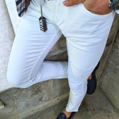 Pantalon Blanco de Mezclilla..Pantalon de Vestir. Cintos de cuero. Camisas de Lino..Pantalon de Lino 52465450 - Img 96758449