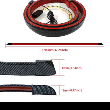 Aleron trasero color fibra de carbono bello con tira LED incluída luz secuencial intermitente, estacionamiento, luz posi - Img 113948651