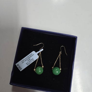 Aretes ORO 14k ....con piedras JADE originales.....NUEVAS A EXTRENAR - Img 102336891