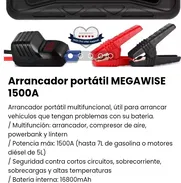 Arrancador portátil MEGAWISE 1500Am. Multifunción Arrancador de vehículos, Power Bank, Luz LED. Nuevo - Img 48047847