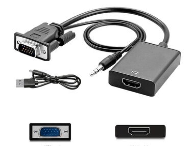 Nuevo Adaptador VGA to HDMI con cable de audio y alimentación - Img main-image