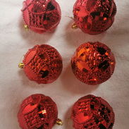 💜Set de 6 bolas de navidad con relieve 7cm Precio: 8usd - Img 58288656