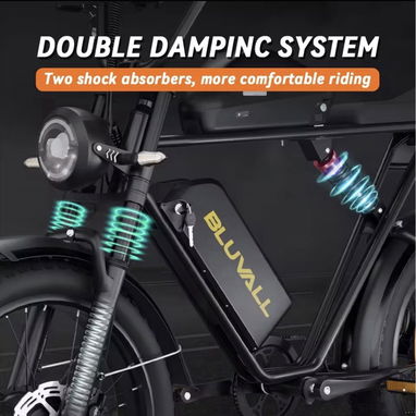 BLUVALL K10 e-bike fat tire black 3000W 52V 43Ah dual beat. LCD - 6/7