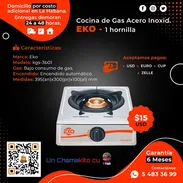 $ 15 🍲 COCINA DE GAS MARCA EKO ACERO INOXID 🍲. FACTURA Y GARANTÍA DE 6 MESES. TLF 54833699 - Img 48560774