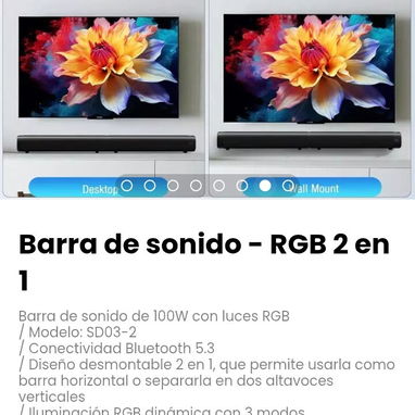 Barra de sonido - RGB 2 en 1. Modelo: SD03-2 - Img 117233931