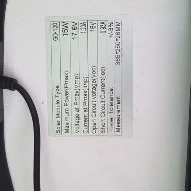 Panel solar de 15 watt - 2/3