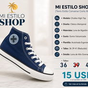 Tenis tipo converse color azul - Img 55616843