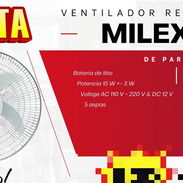 Ventilador recargable milexus de pared 16 pulgadas - Img 55458175