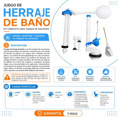 🚽 JUEGO DE HERRAJE DE BAÑO - S.P.C  💲 Precio: 4.00 USD - 2/2