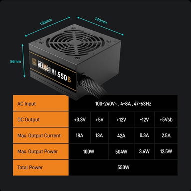 Fuente de Poder GAMDIAS Helios M1-550B 550W ATX 80 PLUS Bronze - 2/6
