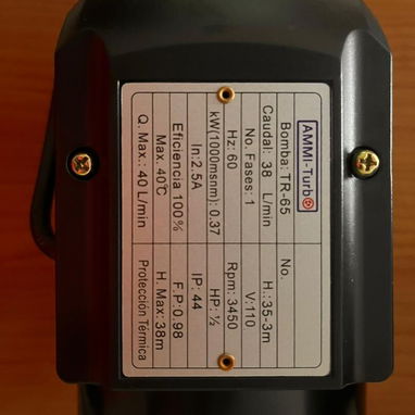 Bomba de agua periférica TR-65 con capacidad de flujo de 38 L/min VPT#-0050 - Img 120953786