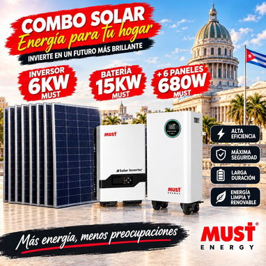 INVERSOR HIBRIDO 2 EN UNO, inversor , batería,combos solaresDE 6 CON 15 - 3/8