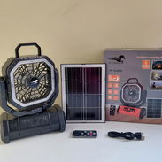 Vebtilador recargable de 20000 mAh con panel solar, control remoto y lámpara - Img 57034914