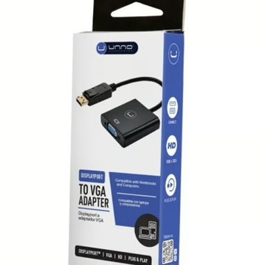 Adaptador Unno Tekno DisplayPort A VGA Full HD 1080p Plug & Play Compatible Con Monitores y Proyectores 🔶 $8 - 4/4