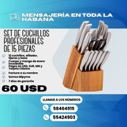 🔪 SET DE CUCHILLOS PROFESIONALES DE 15 PIEZAS 💰 Precio: 60 USD - Img 54682568