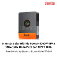 `Inversor Solar Híbrido PowMr 5200W 48V MPPT 100A — Onda Pura Off-Grid ☀️⚡` - Img 55611559