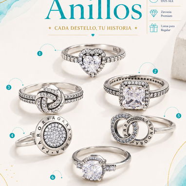 Anillos !!!REBAJA¡¡¡ antes 25, ahora 20. copia 1x1 Pandora plata 925 - 2/6