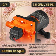 Bomba de Agua VEVOR 12V DC 3.5 GPM 55 PSI Autocebante Diafragma Negro Naranja 💧 Flujo potente: 3.5 GPM (13.2 L/min) pa - Img 57408326