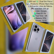 IPhone 16pro Max dual sim física,vendo o cambio solo por iPhone menor y vuelto o Samsung s24 ultra o s25 ultra y vuelto - Img 56010471