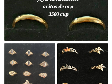 Variedad de prendas de oro 10k. Cadenas, anillos, piercing, argollas, aretes, azabches - Img 64545106