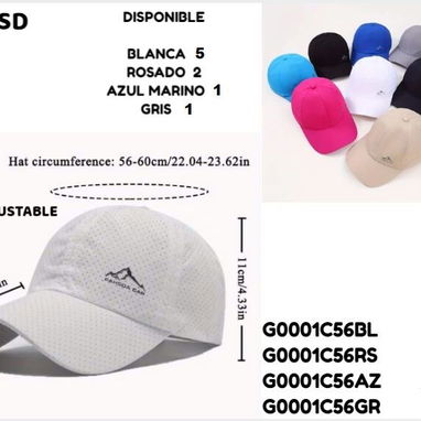 GORRA UNISEX VARIOS COLORES-VISERAS-SOMBRERO DE PLAYA - Img 122953481