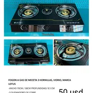 Cocina de gas de 3 hornillas con superficie de vidrio y magneto - Img 49975466