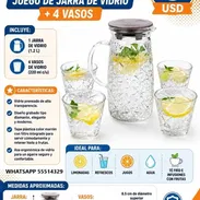 JUEGO DE JARRA DE VIDRIO CON 4 VASOS, ENTREGA DE FACTURA, VARIEDAD DE ÚTILES DEL HOGAR, ETC - Img 56159560