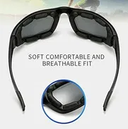 Gafas para moto con almohadillas, protección UV, antiviento, a prueba de polvo [lentes transp, oscuras y amarillas] - Img 49657170