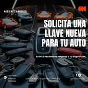 🔑 ¡Solicita una llave nueva para tu auto! 🔑 ¿Perdiste las llaves de tu vehículo? No te preocupes, en MSS Recambios te - Img 55795252