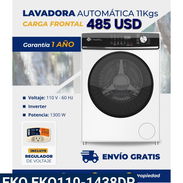 Lavadora automática de 11Kg de la marca EKO, Carga Frontal. - Img 57443826