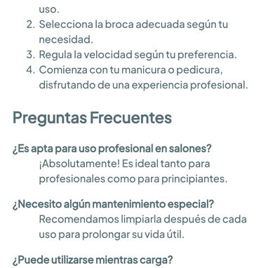 Lima eléctrica Panwamo 35000RPM - Máquina eléctrica recargable para uñas 🌐 - 10/10