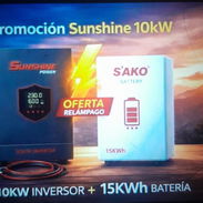 Kit de inversor marca Sunshine 10 kw 110 y 220v con una batería marca Sako de 15kw - Img 56216607