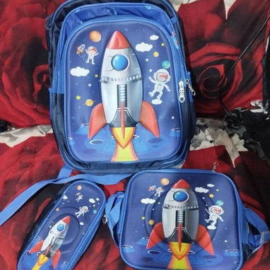 Mochila para niños 🎒 3 en 1 ✨ Mochila + Merendero + Cartuchera ❤️ - 4/6