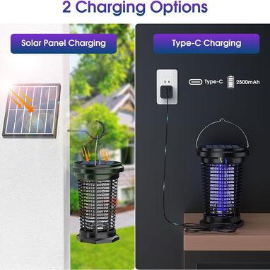 🦟 MATA MOSQUITOS ELÉCTRICO PALONE SOLAR 4500V + USB-C + LUZ LED – ENVÍO DISPONIBLE + GARANTÍA - 5/9