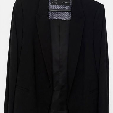 Blazer ZARA BASIC negro y gris - 2/4