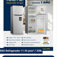 Refrigerador con Dispensador de agua marca EKO de 11.94 pies. 1 año de Garantía. Con Regulador de voltaje y Domicilio. - Img 57587099