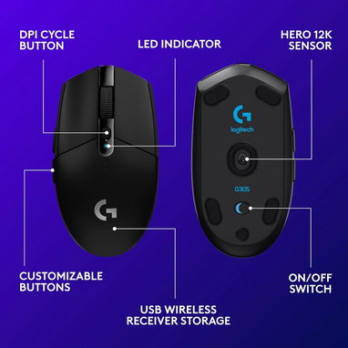🎮⚡MOUSE GAMING LOGITECH G305 LIGHTSPEED HERO 12,000 DPI 250H BATERÍA 6 BOTONES 🚀 ENVIO DISPONIBLE + GARANTIA - Img 114631096