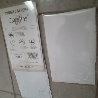 Pañuelo de hombre blanco, bordado con letras "F", "S" y "J" - Img 123118709