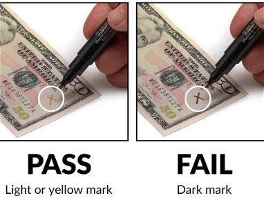 Set 5 Marcadores de dollar para detectar billetes falsos 10$ - Img 27629381